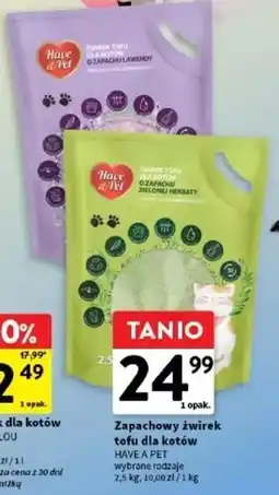 Intermarche Żwirek dla kota zielona herbata Have A Pet oferta