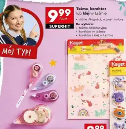 Biedronka Korektory w taśmie + klej Kayet oferta