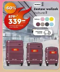 Biedronka Zestaw walizek volture 97 l + 63 38 Wings oferta