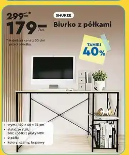 Biedronka Biurko z półkami 120 x 60 75 cm Smukee oferta