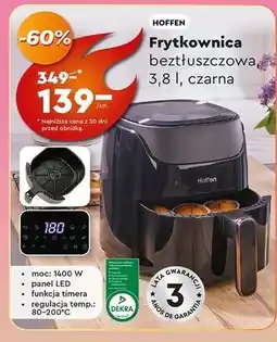 Biedronka Frytkownica 3.8 l czarna Hoffen oferta