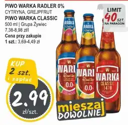 Słoneczko Piwo Warka Radler 0% oferta