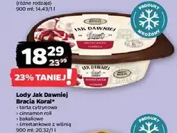 Netto Lody śmietankowe z wiśniami i sosem wiśniowym Bracia Koral Jak Dawniej oferta