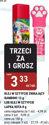 bi1 Klej w sztyfcie znikający Bambino lub Lapka Kota oferta
