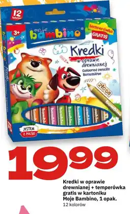 Twój Market Kredki w oprawie drewnianej + temperówka gratis w kartoniku Moje Bambino oferta