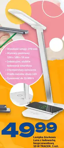 Twój Market Lampka biurkowa Luna z ładowarką bezprzewodową 10 W TRACER oferta