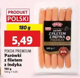 Lidl PIKOK PREMIUM Parówki z filetem z indyka oferta