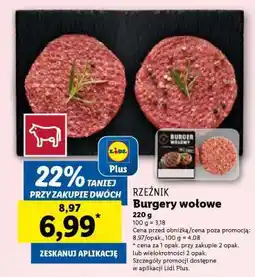 Lidl RZEŹNIK Burgery wołowe oferta
