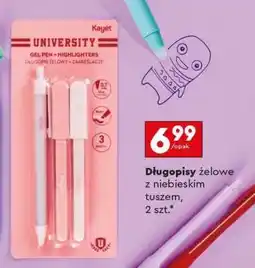 Biedronka Długopisy żelowe z niebieskim tuszem, 2 szt oferta