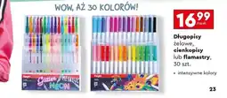 Biedronka Długopisy żelowe, cienkopisy lub flamastry, 30 szt oferta
