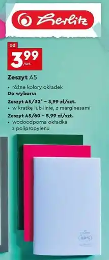 Biedronka Zeszyt A5 oferta