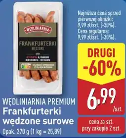 ALDI Frankfurterki wędzone surowe oferta