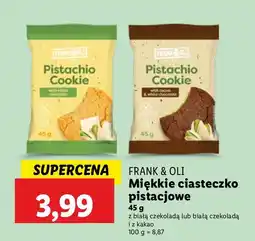 Lidl Ciasteczka Frank & Oli miękkie pistacjowe z białą czekoladą oferta