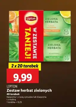 Lidl Herbata zielona Lipton zestaw klasyczna i z nutą cytrusów oferta