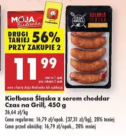 Biedronka Kiełbasa Śląska z serem cheddar Czas na Grill oferta