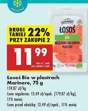 Biedronka Łosoś Bio w plastrach Marinero oferta