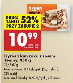 Biedronka Gyros z kurczaka z sosem Yeemy oferta