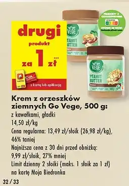 Biedronka Krem z orzeszków ziemnych Go Vege oferta