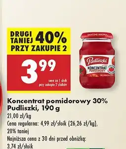 Biedronka Koncentrat pomidorowy Pudliszki 30% oferta