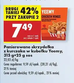Biedronka Panierowane skrzydełka z kurczaka w kubełku Yeemy oferta