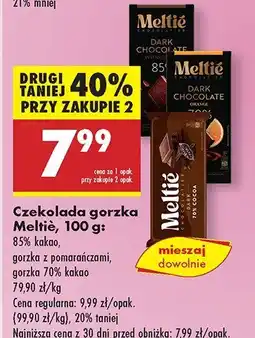 Biedronka Czekolada gorzka Meltie oferta