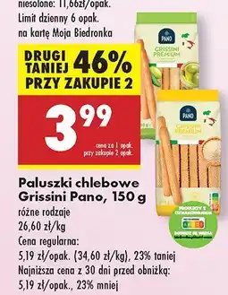Biedronka Paluszki chlebowe Grissini Pano oferta