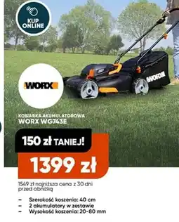 Max Elektro Kosiarka akumulatorowa Worx WG743E oferta