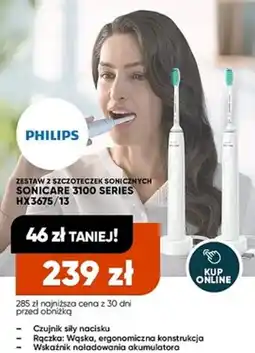 Max Elektro Zestaw 2 szczoteczek sonicznych Philips Sonicare 3100 Series HX3675/13 oferta