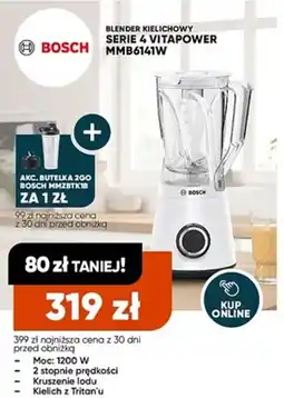 Max Elektro Blender kielichowy Bosch Serie 4 VitaPower MMB6141W oferta