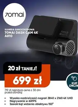 Max Elektro Kamera samochodowa 70mai Dash Cam 4K A810 oferta