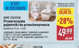 ALDI Przezroczyste pojemniki do przechowywania Home Creation oferta