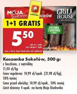 Biedronka Kaszanka Sokołów z wątróbką oferta