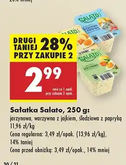 Biedronka Sałatka Salato jarzynowa, warzywna z jajkiem, śledziowa z papryką oferta