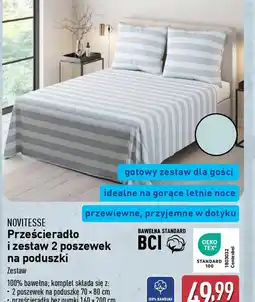 ALDI Prześcieradło i zestaw 2 poszewek na poduszki Novitesse oferta