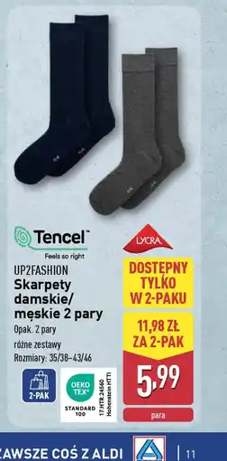 ALDI Skarpety damskie/męskie UP2FASHION oferta