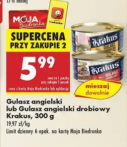 Biedronka Gulasz angielski drobiowy Krakus oferta