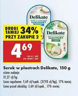 Biedronka Serek w plastrach Delikate różne rodzaje oferta