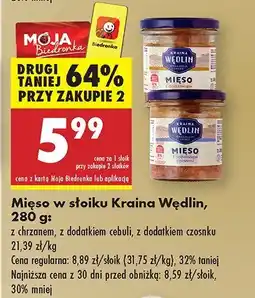 Biedronka Mięso w słoiku Kraina Wędlin z dodatkiem cebuli oferta
