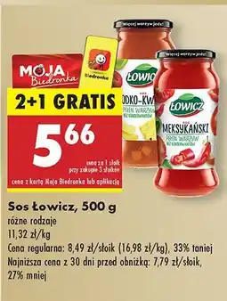 Biedronka Sos Łowicz różne rodzaje oferta