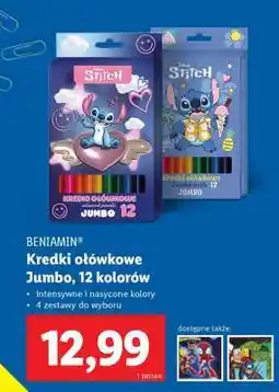 Lidl BENIAMIN Kredki ołówkowe Jumbo, 12 kolorów oferta