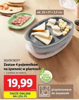 Lidl SILVERCREST Zestaw 4 pojemników na żywność w plastrach oferta