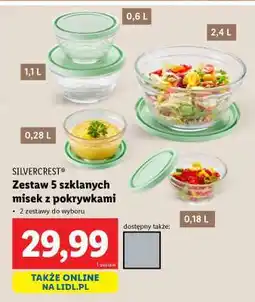 Lidl SILVERCREST Zestaw 5 szklanych misek z pokrywkami oferta