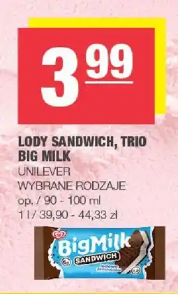 Spar Lody Sandwich Big Milk Unilever oferta