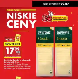 Biedronka Ser gouda plastry Światowid oferta