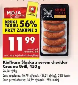 Biedronka Kiełbasa śląska cheddar Czas Na Grill oferta