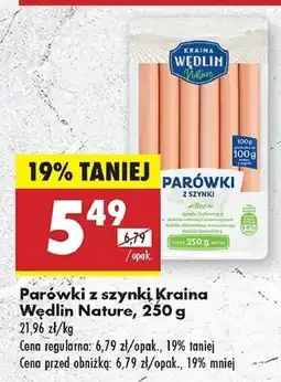 Biedronka Parówki z szynki Kraina Wędlin Nature oferta