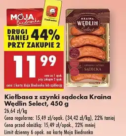 Biedronka Kiełbasa z szynki sądecka Kraina Wędlin Select oferta