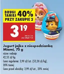 Biedronka Jogurt waniliowy jajko z niespodzianką psi patrol Miami oferta