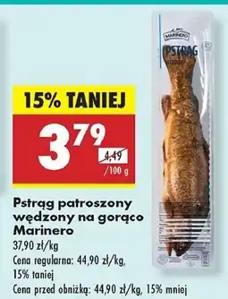 Biedronka Pstrąg patroszony wędzony na gorąco Marinero oferta