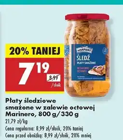 Biedronka Płaty śledziowe smażone w zalewie octowej Marinero oferta